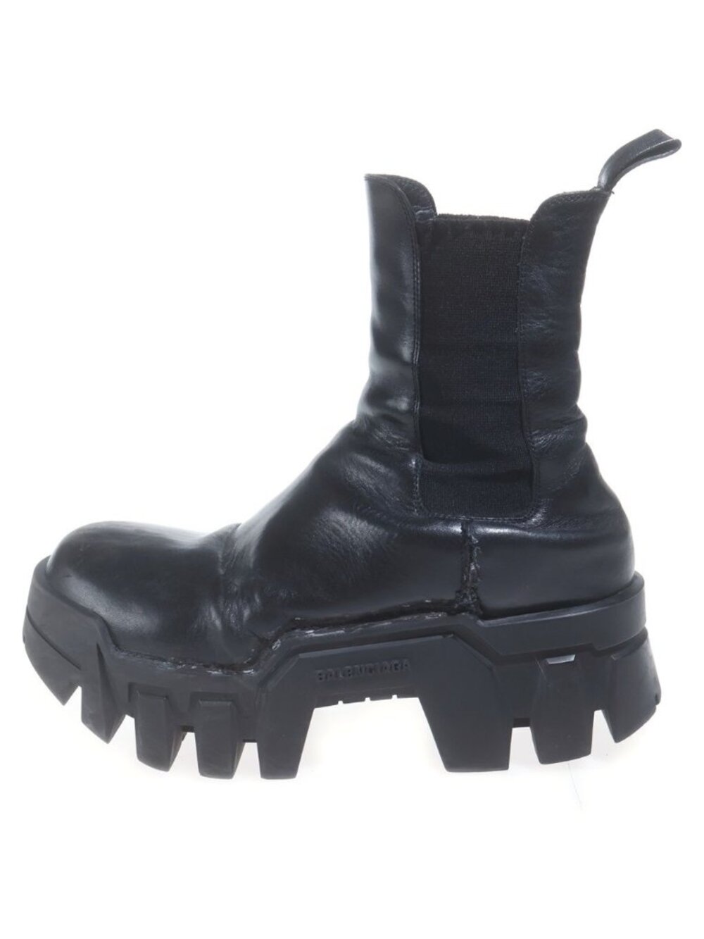 Balenciaga Bulldozer Boots Chelseaboots Leather Shoes Black